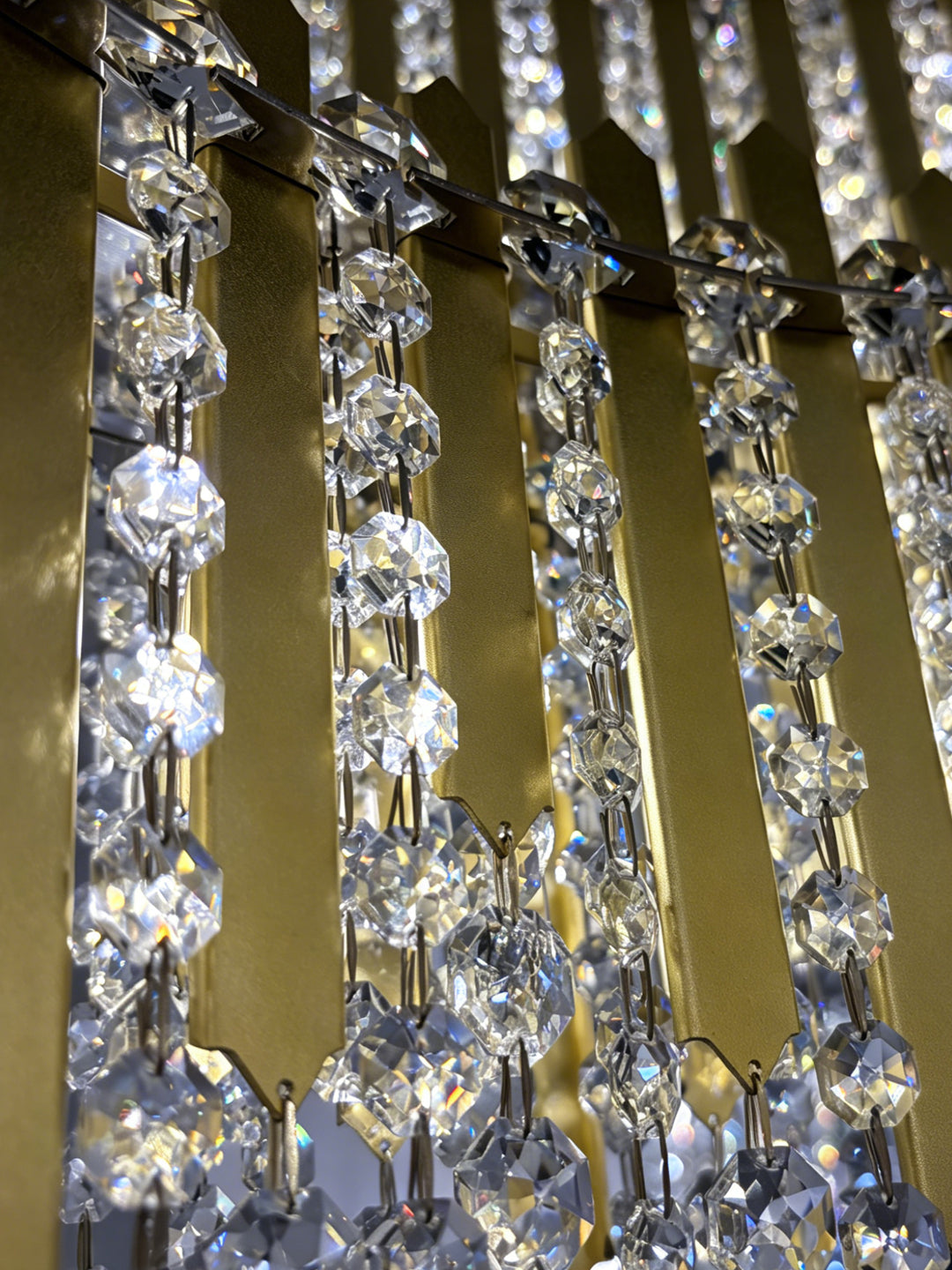 Two-Tier Amber Crystal Chandelier