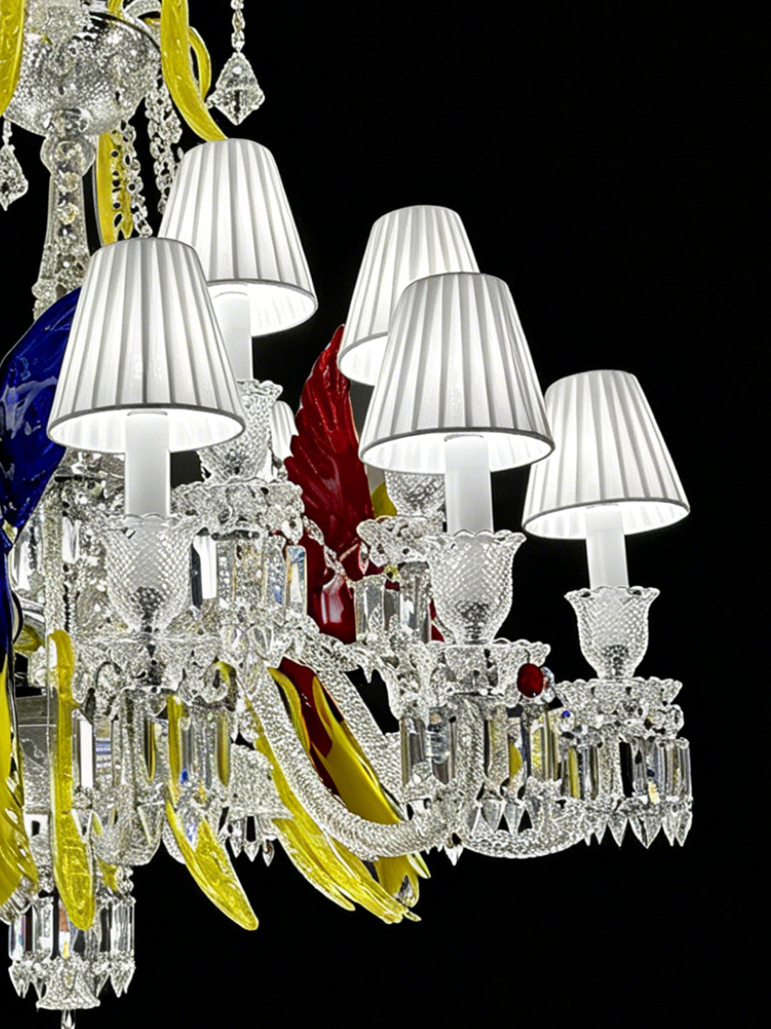 Parrot Decor Colorful Crystal Chandelier