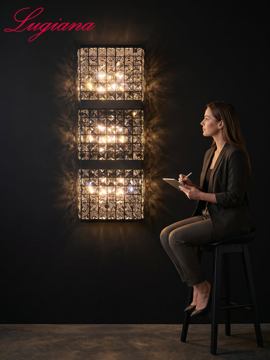 Pashari 3-Tier Vertical Crystal Wall Sconce