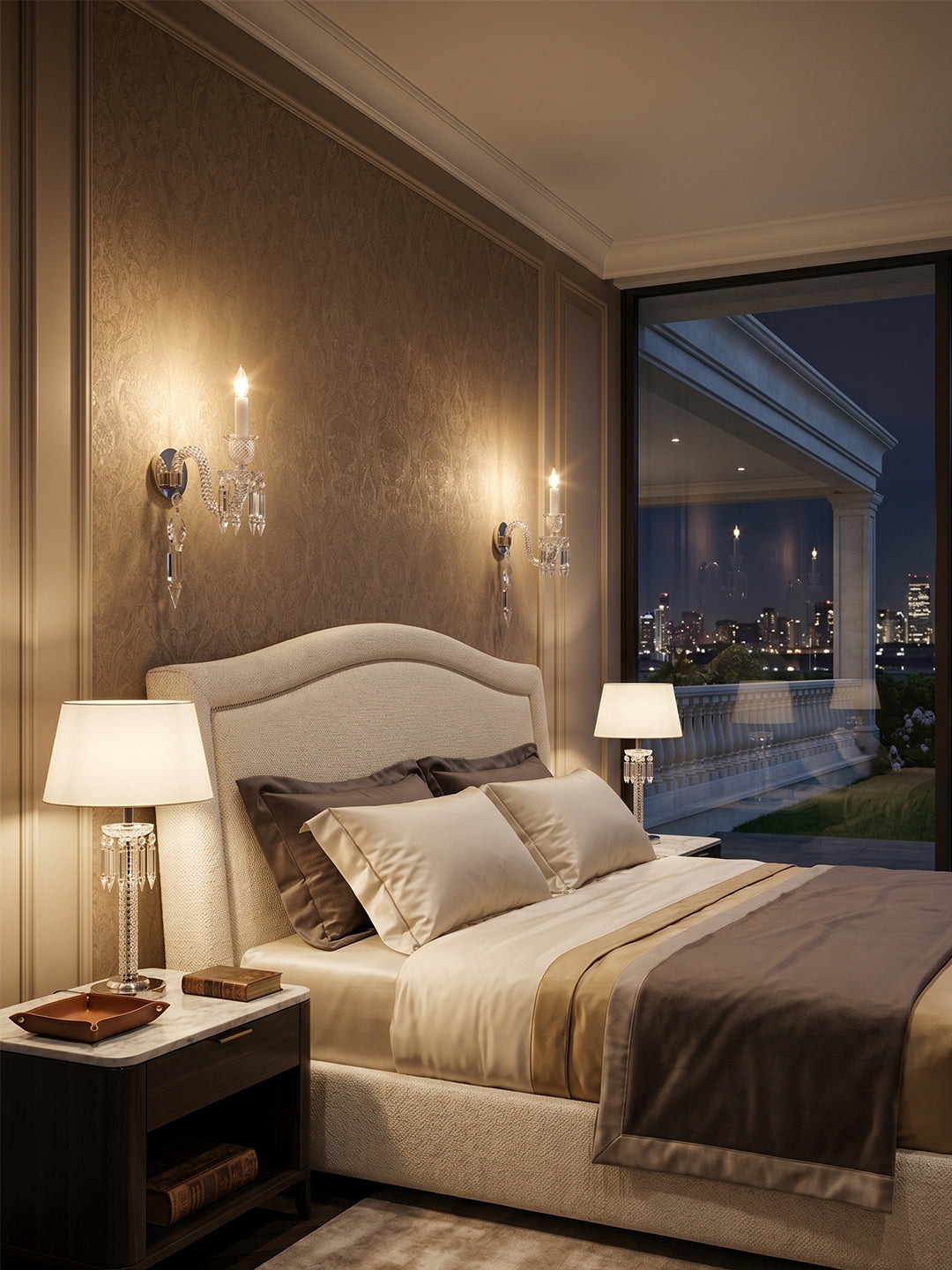 Baccarat-Style Regal Crystal Wall Light