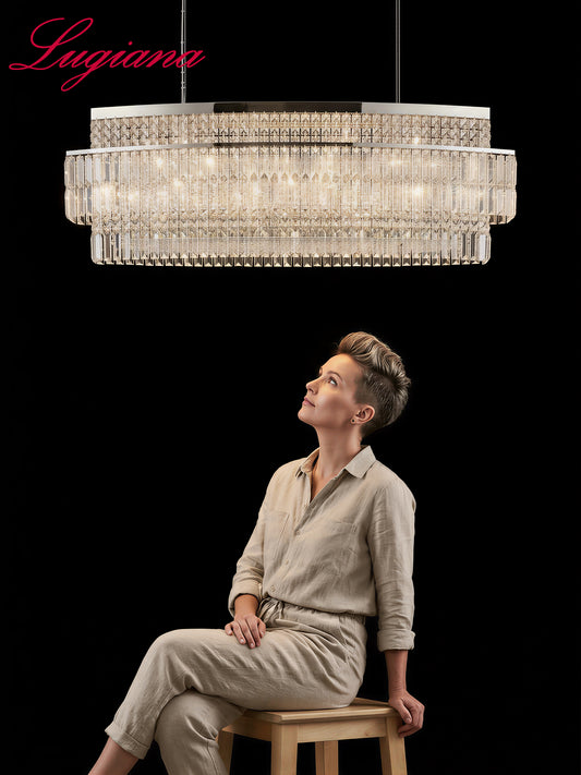 Tiered Round Crystal Chandelier