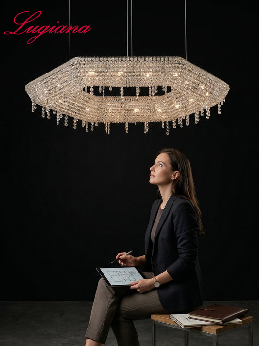 Hexagonal Crystal Chandelier