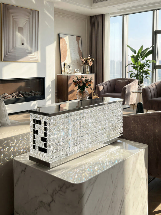 Rectangular Crystal Vanity Light