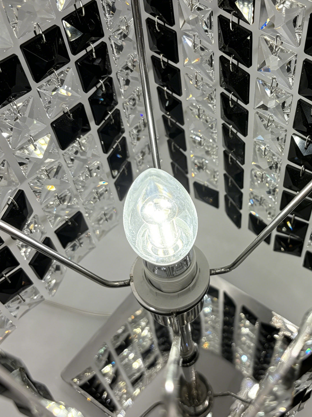 Black & Clear Crystal Cube Table Lamp