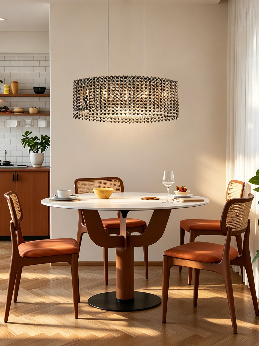 Gold-Tone Oval Crystal Chandelier