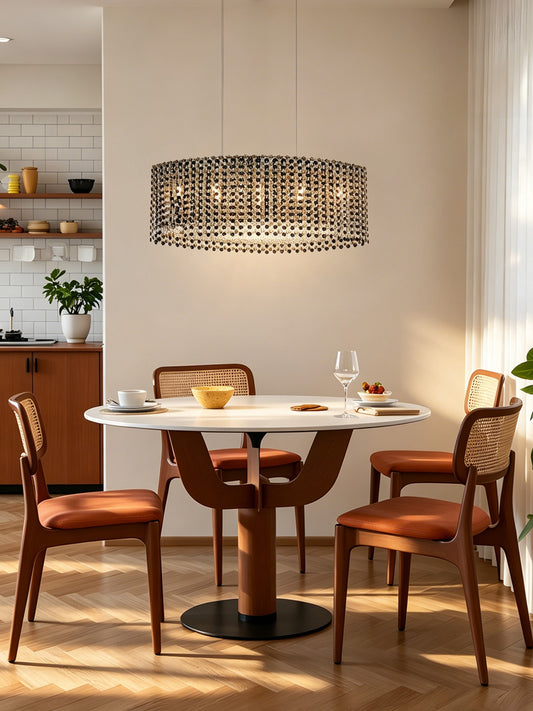 Gold-Tone Oval Crystal Chandelier