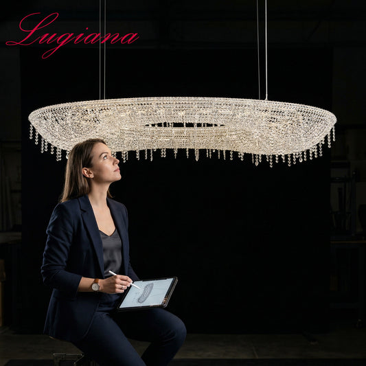 Clear Crystal Linear Chandelier