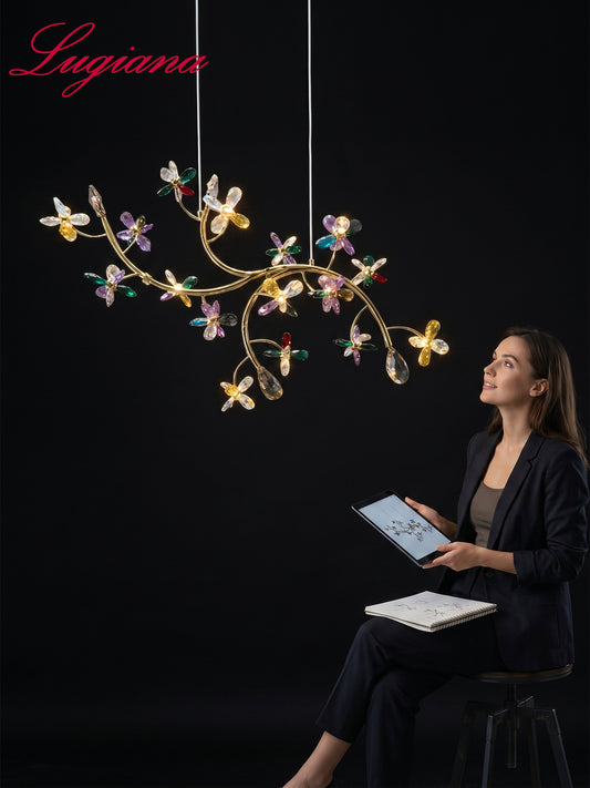 Multicolor Floral Crystal Wall Sconce