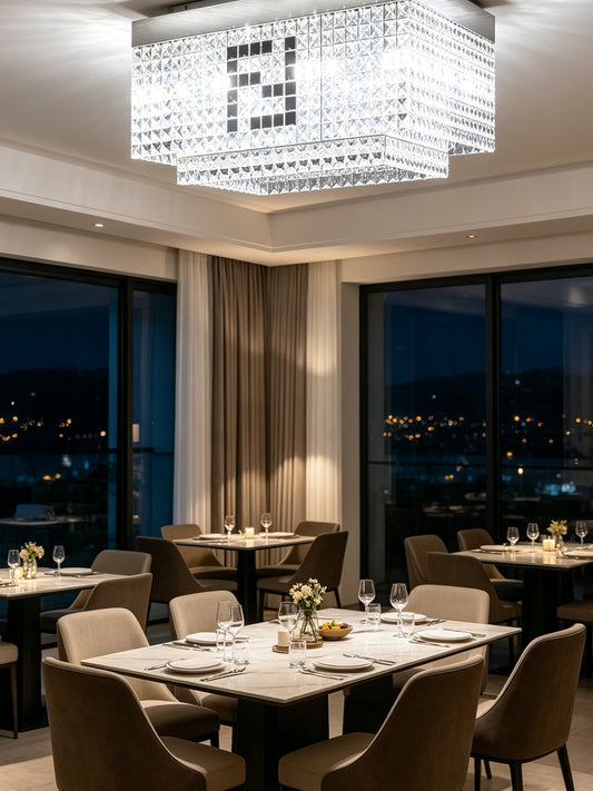 Rectangular Crystal Flush Mount Light