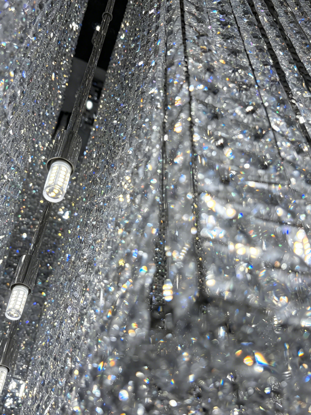 Square Two-Tier Crystal Pendant Light