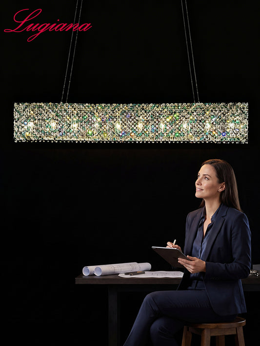 Modern Linear Crystal Chandelier