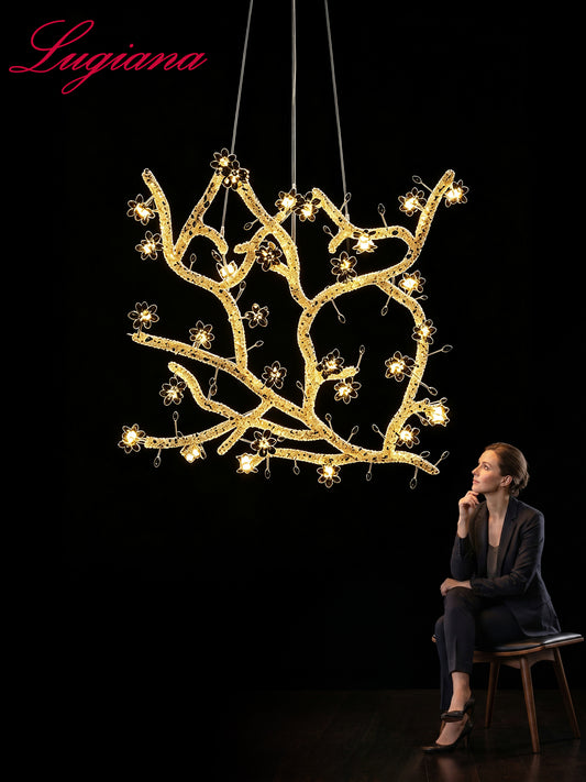 Gold Branch Floral LED Chandelier