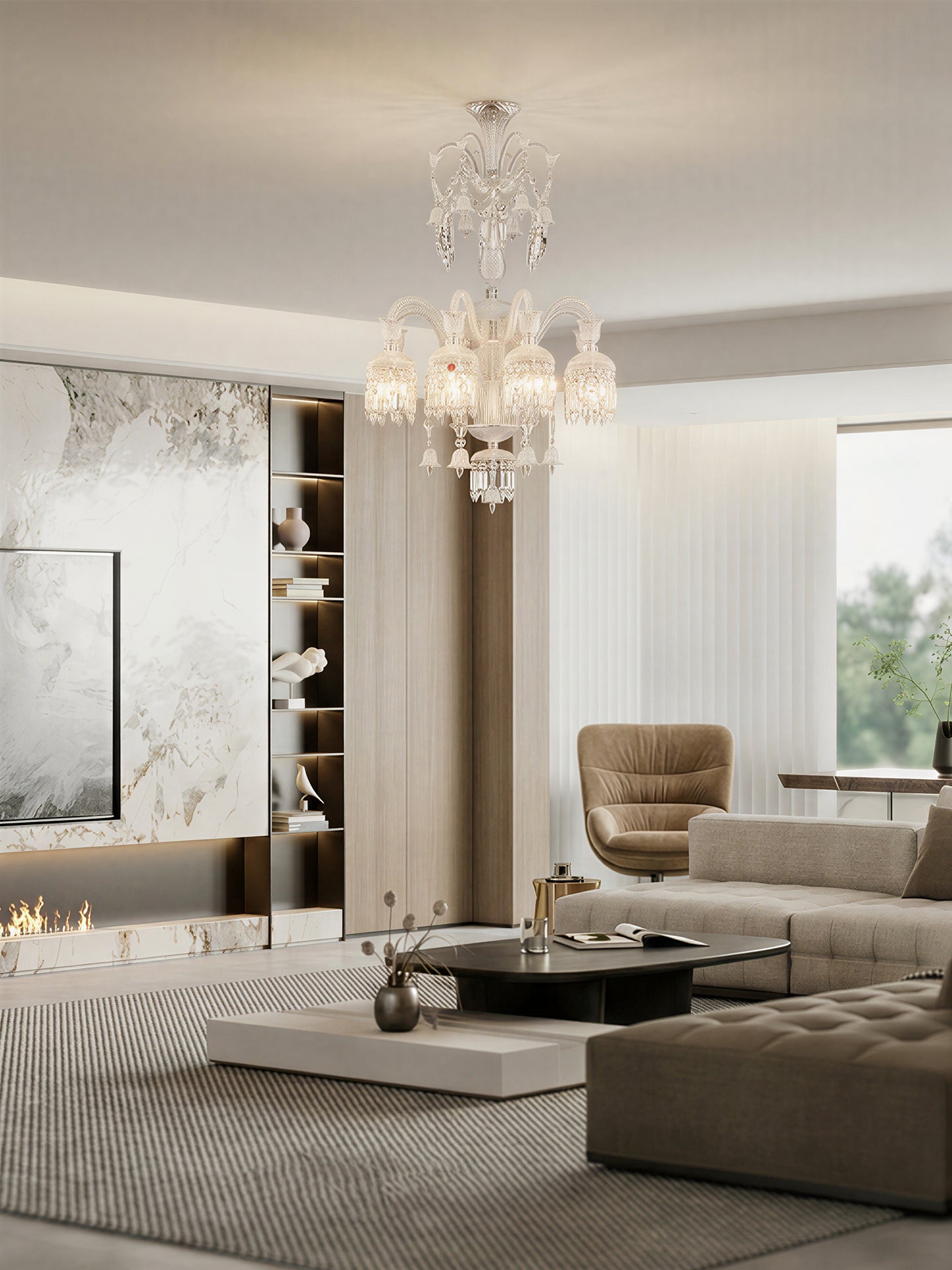 42 lights baccarat crystal chandelier with shades