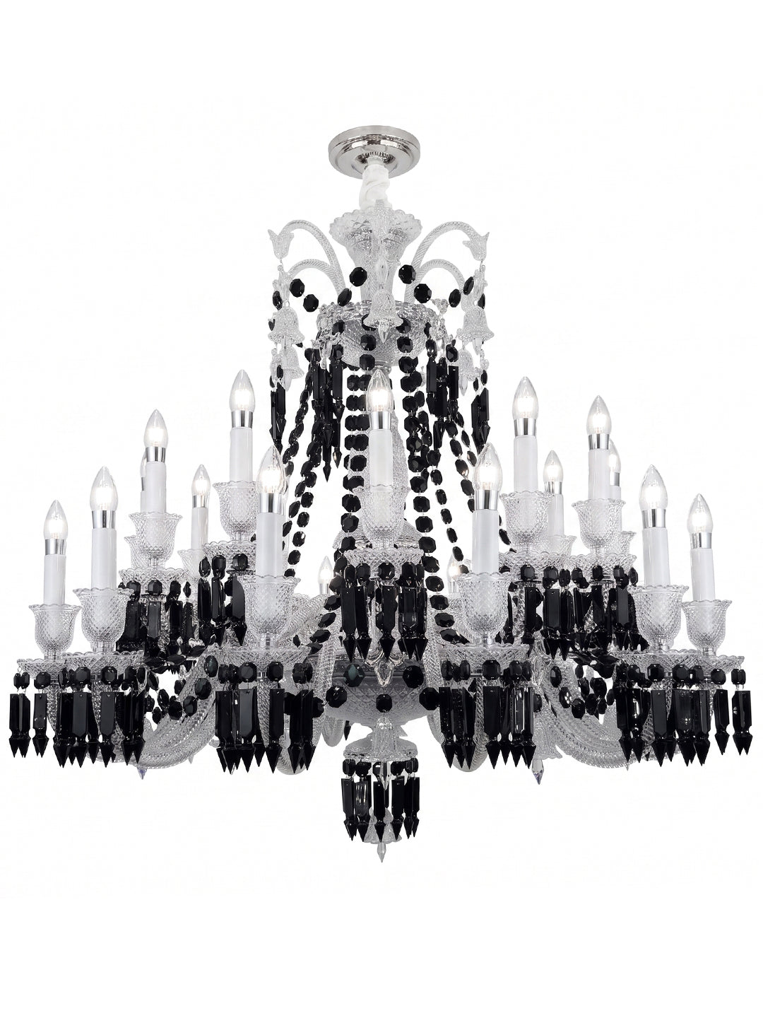 European Vintage Crystal Candelabra Chandelier
