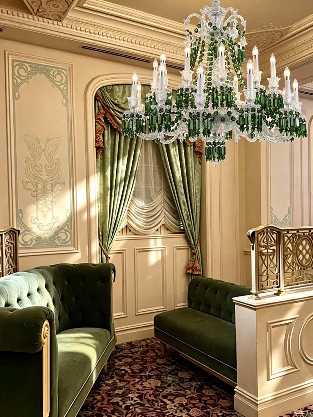 European Vintage Crystal Candelabra Chandelier