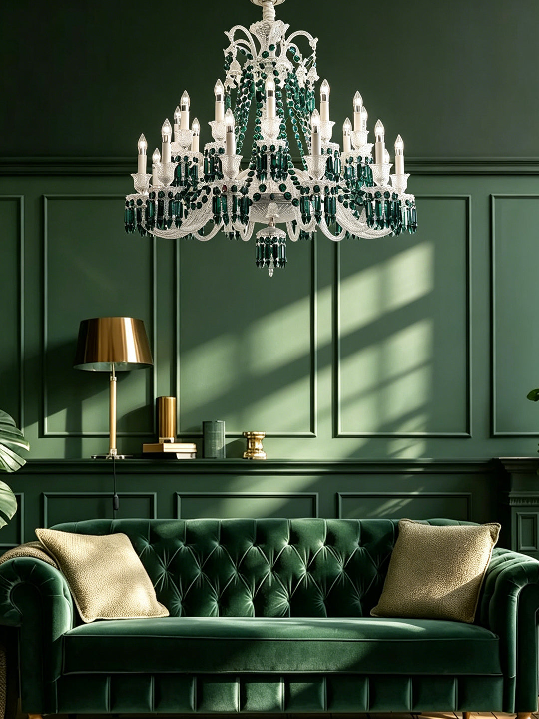 European Vintage Crystal Candelabra Chandelier