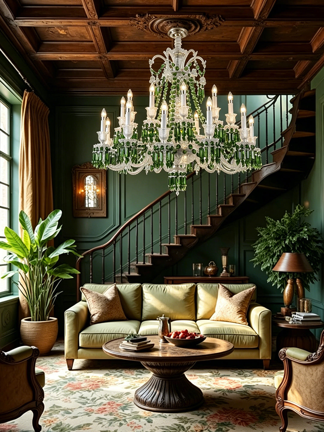 European Vintage Crystal Candelabra Chandelier