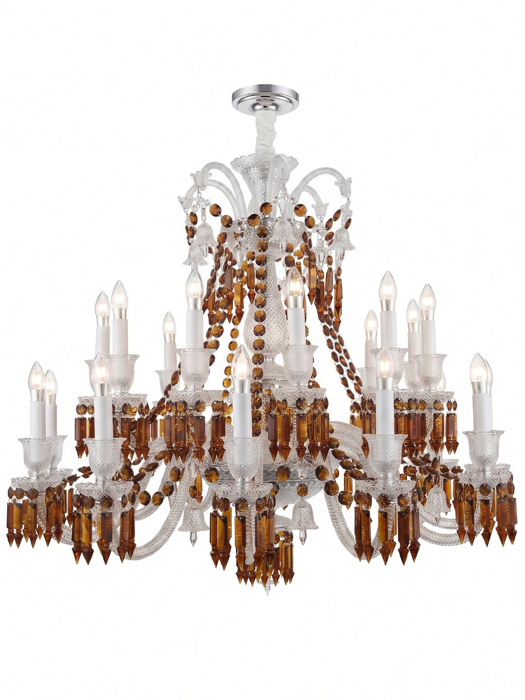 European Vintage Crystal Candelabra Chandelier