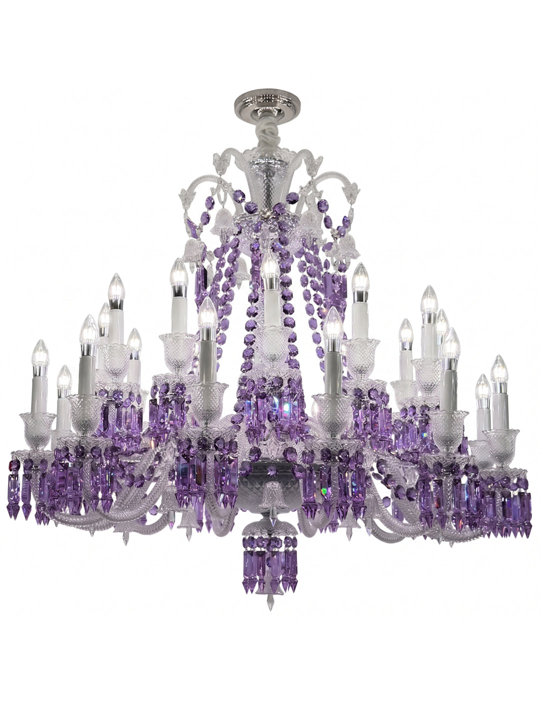 European Vintage Crystal Candelabra Chandelier