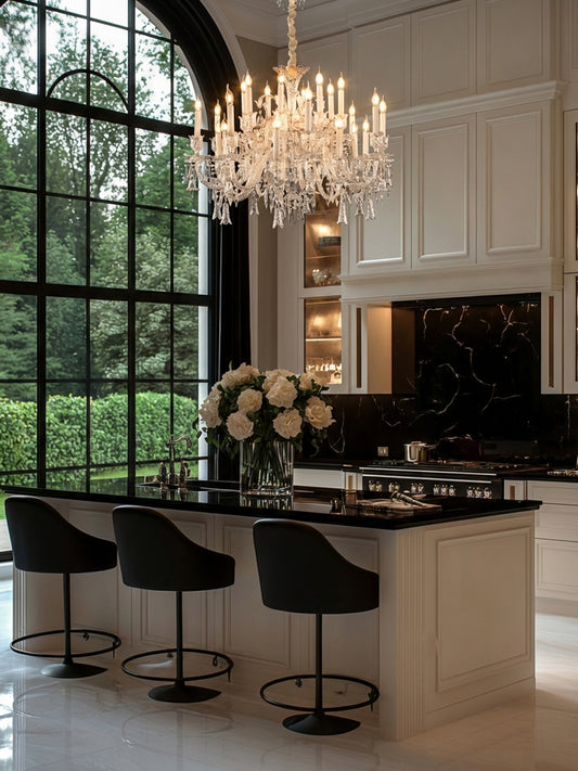 Baccarat-Style Clear Crystal Chandelier