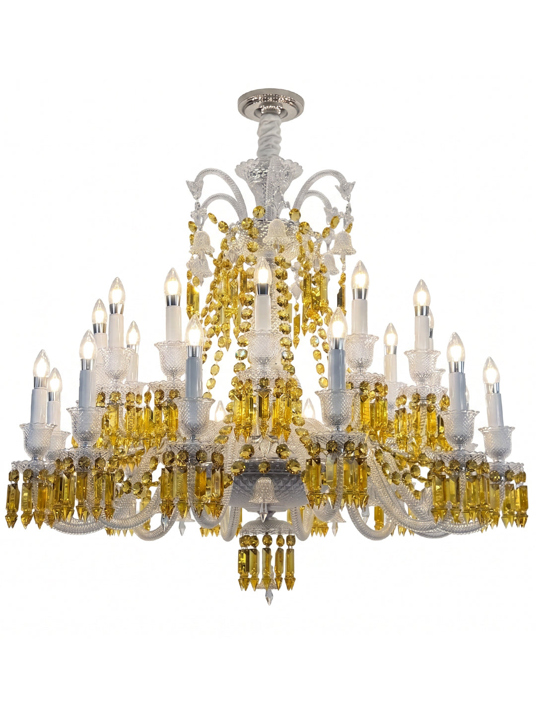 European Vintage Crystal Candelabra Chandelier