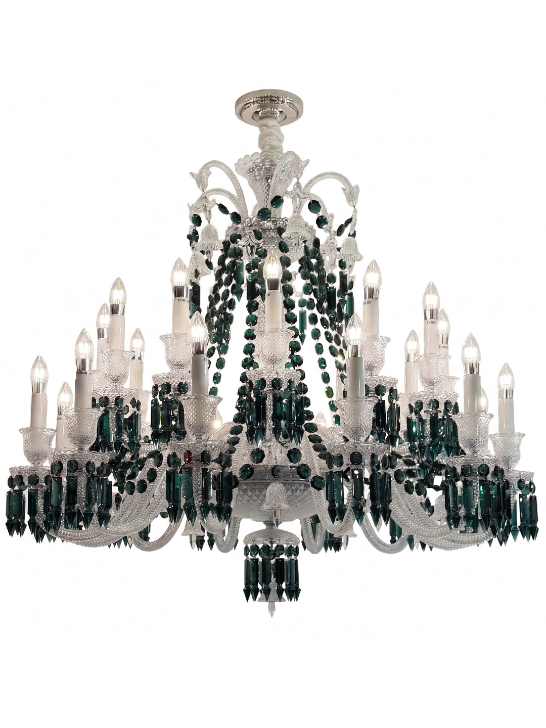 European Vintage Crystal Candelabra Chandelier