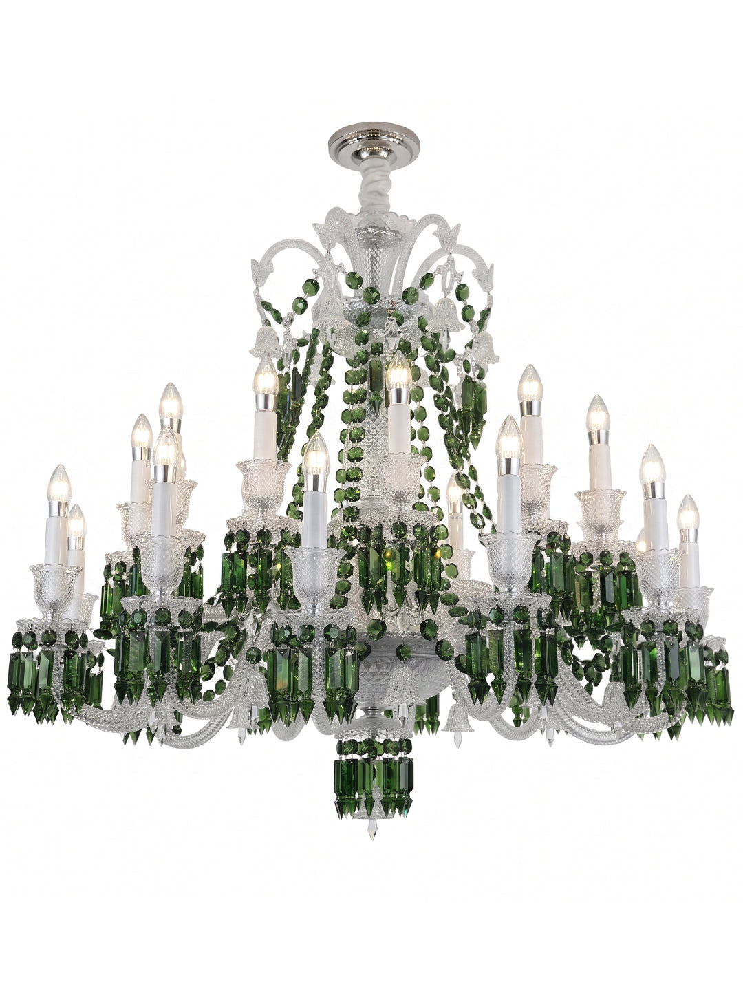 European Vintage Crystal Candelabra Chandelier