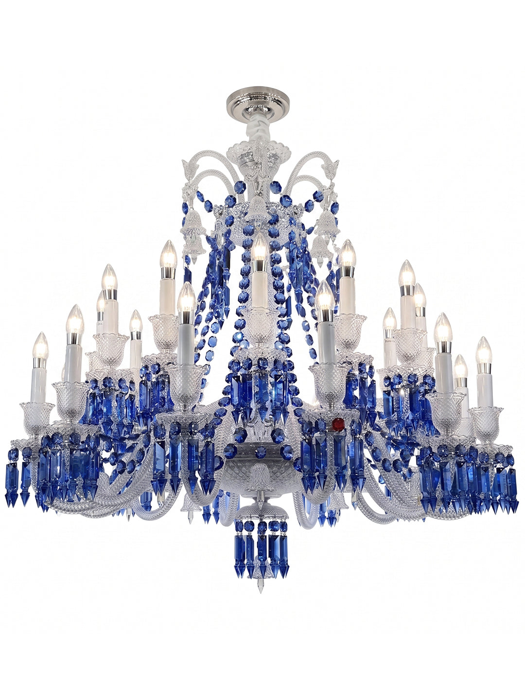 European Vintage Crystal Candelabra Chandelier