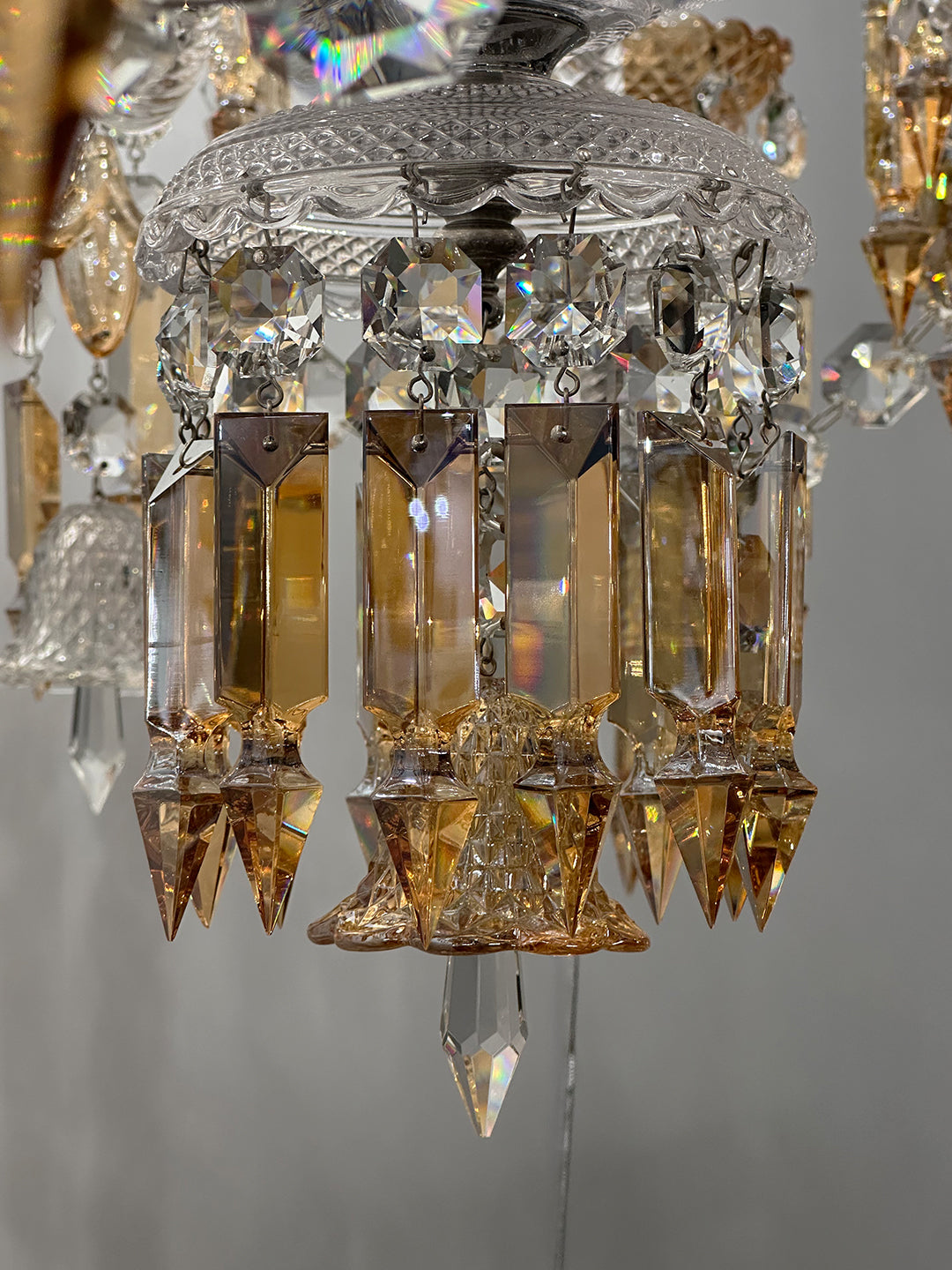 Gold and crystal chandelier