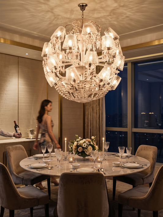 Globe Ball Shape Clear Crystal Chandelier