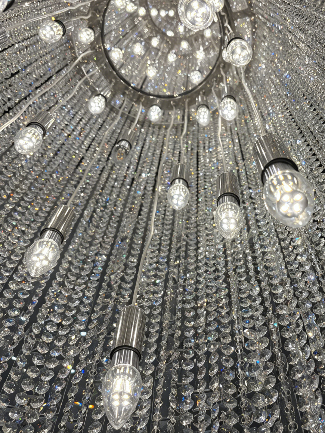 Long Cylinder Crystal Chandelier