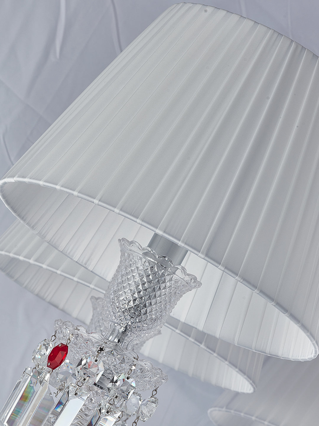 Classic White Shade Crystal Chandelier