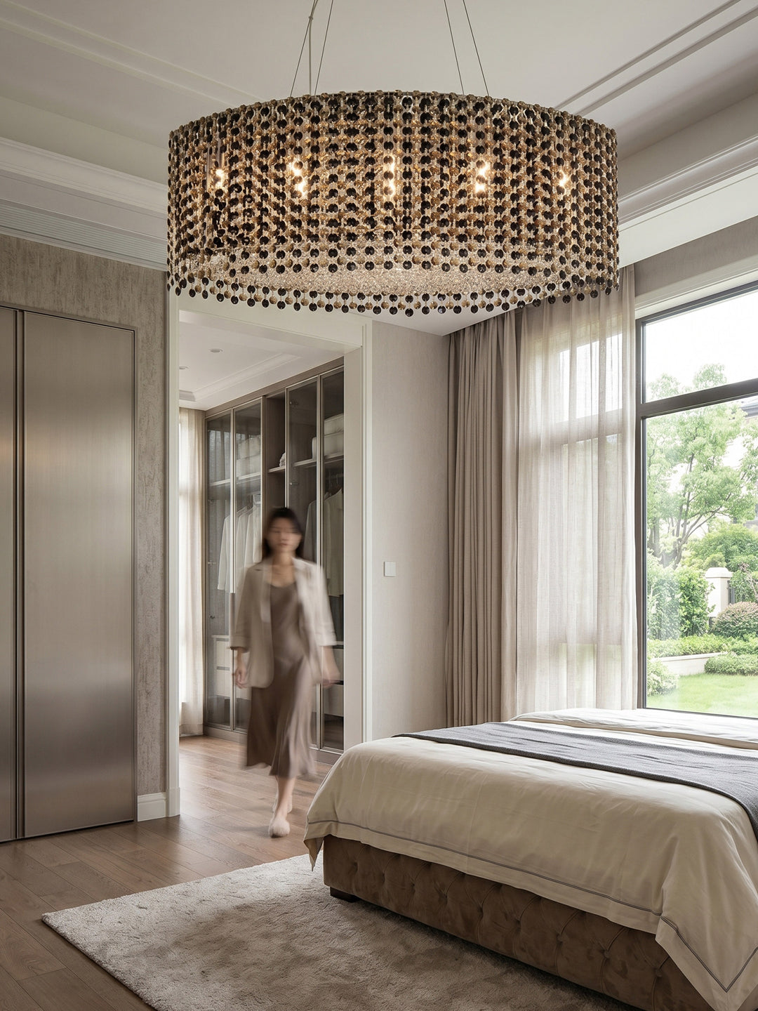 Gold-Tone Oval Crystal Chandelier