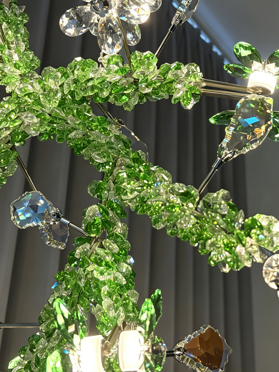 Green Crystal Tree Branch Chandelier