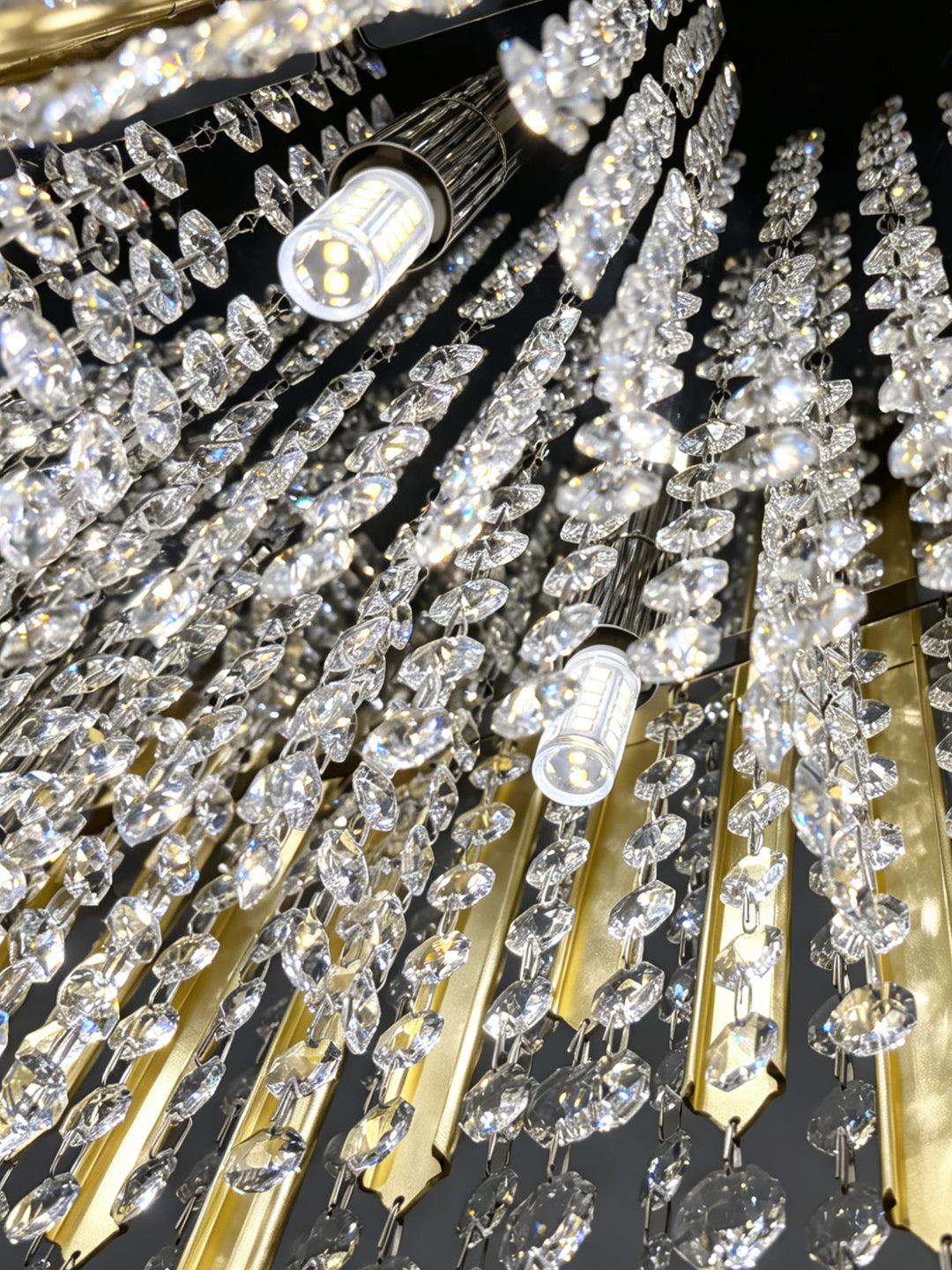 Linear Chrome Crystal Kitchen Island Chandelier