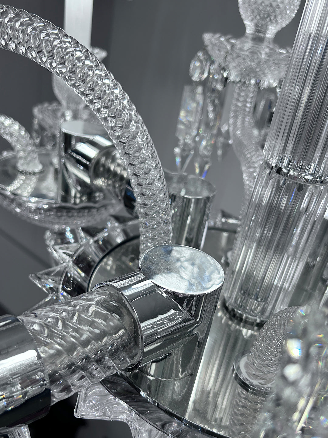 Fan shaped crystal wall sconce with drop