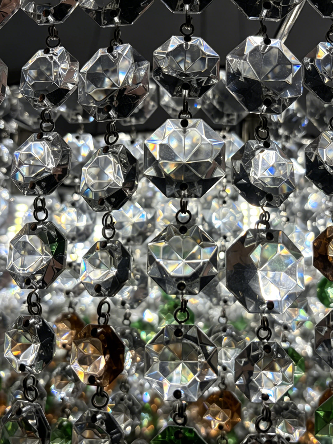 Tall Cylindrical Crystal Pendant Light