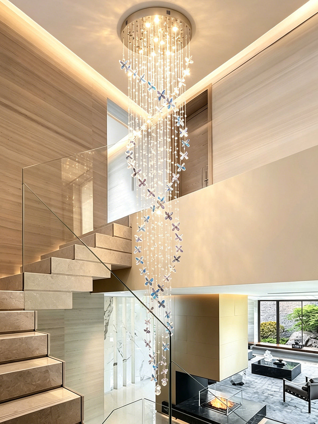 Spiral Crystal Staircase Chandelier