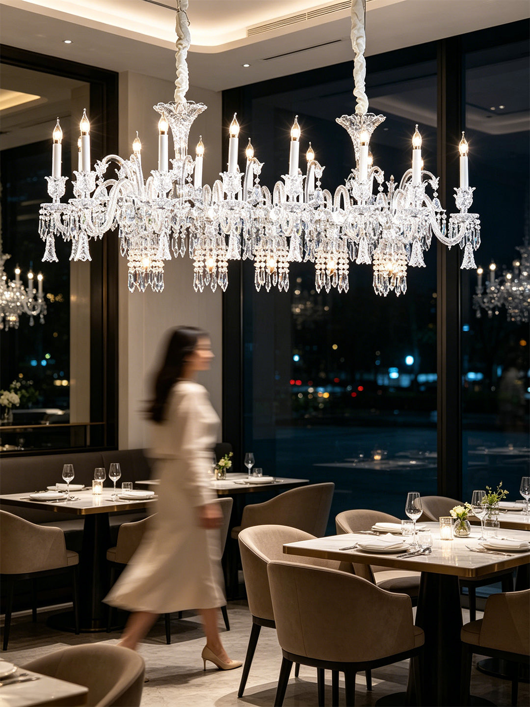 Luxury Linear Crystal Chandelier