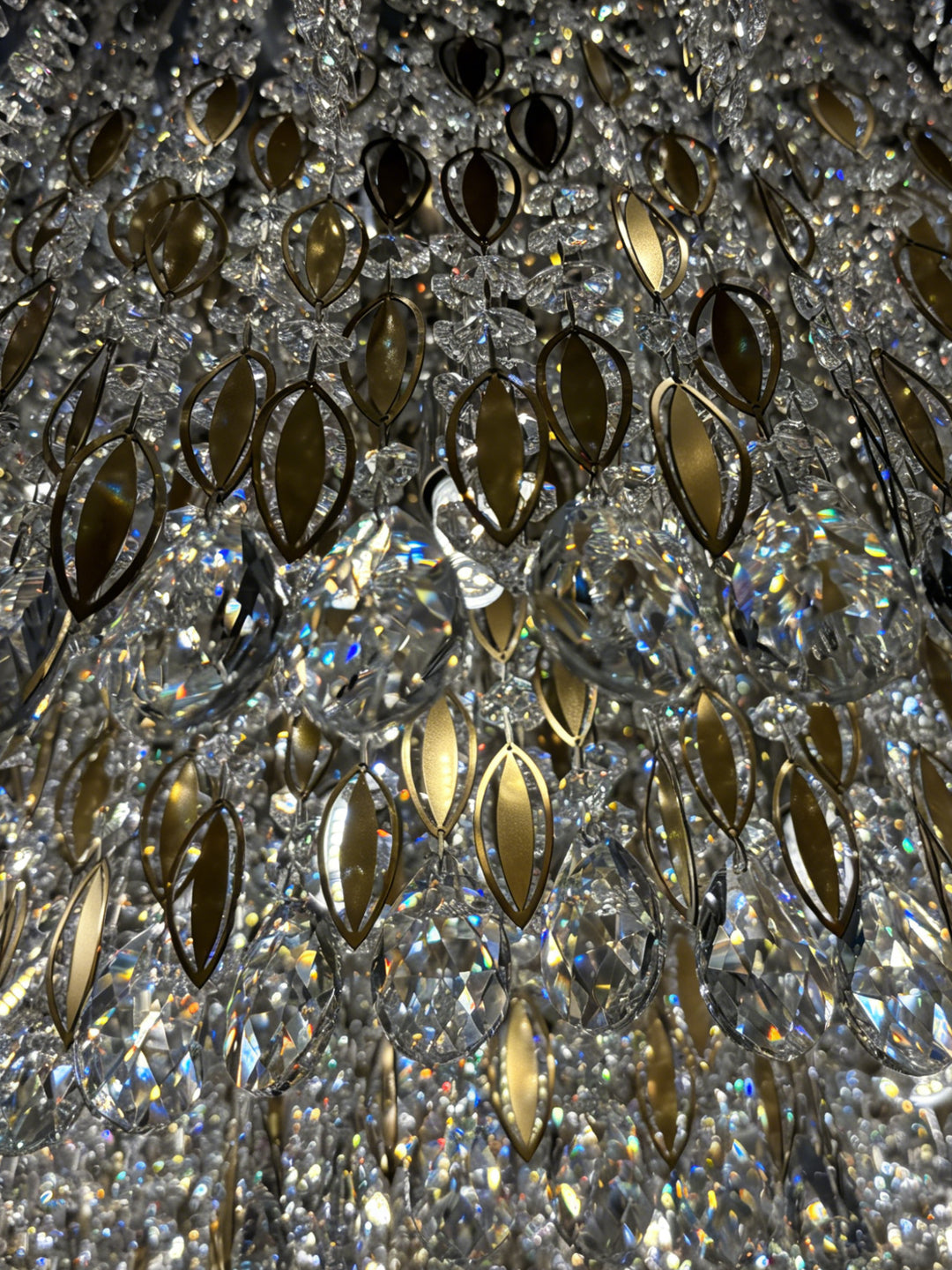Round Flush Mount Crystal Chandelier