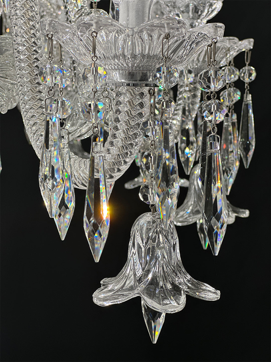 Baccarat-Style Clear Crystal Chandelier