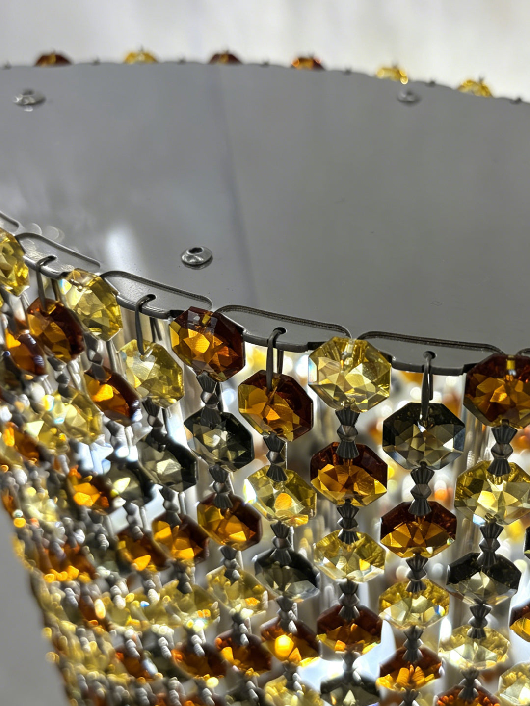Amber Crystal Cylinder Table Lamp