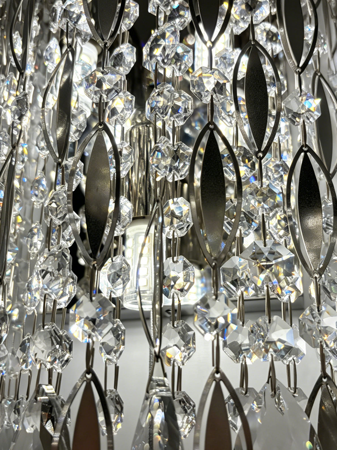 Cylindrical Waterfall Crystal Wall Sconce