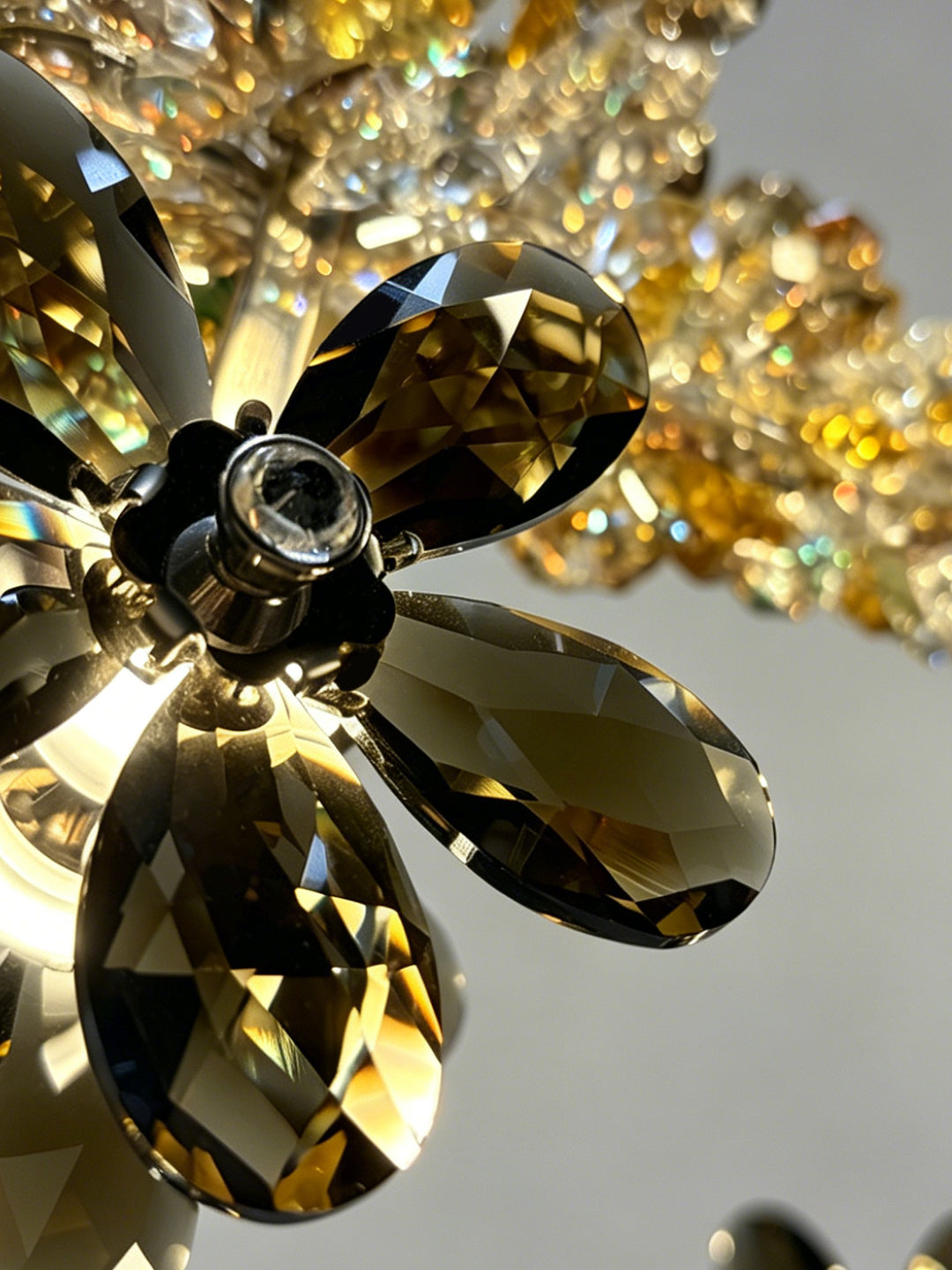 Long Gold Branch Floral Pendant Light