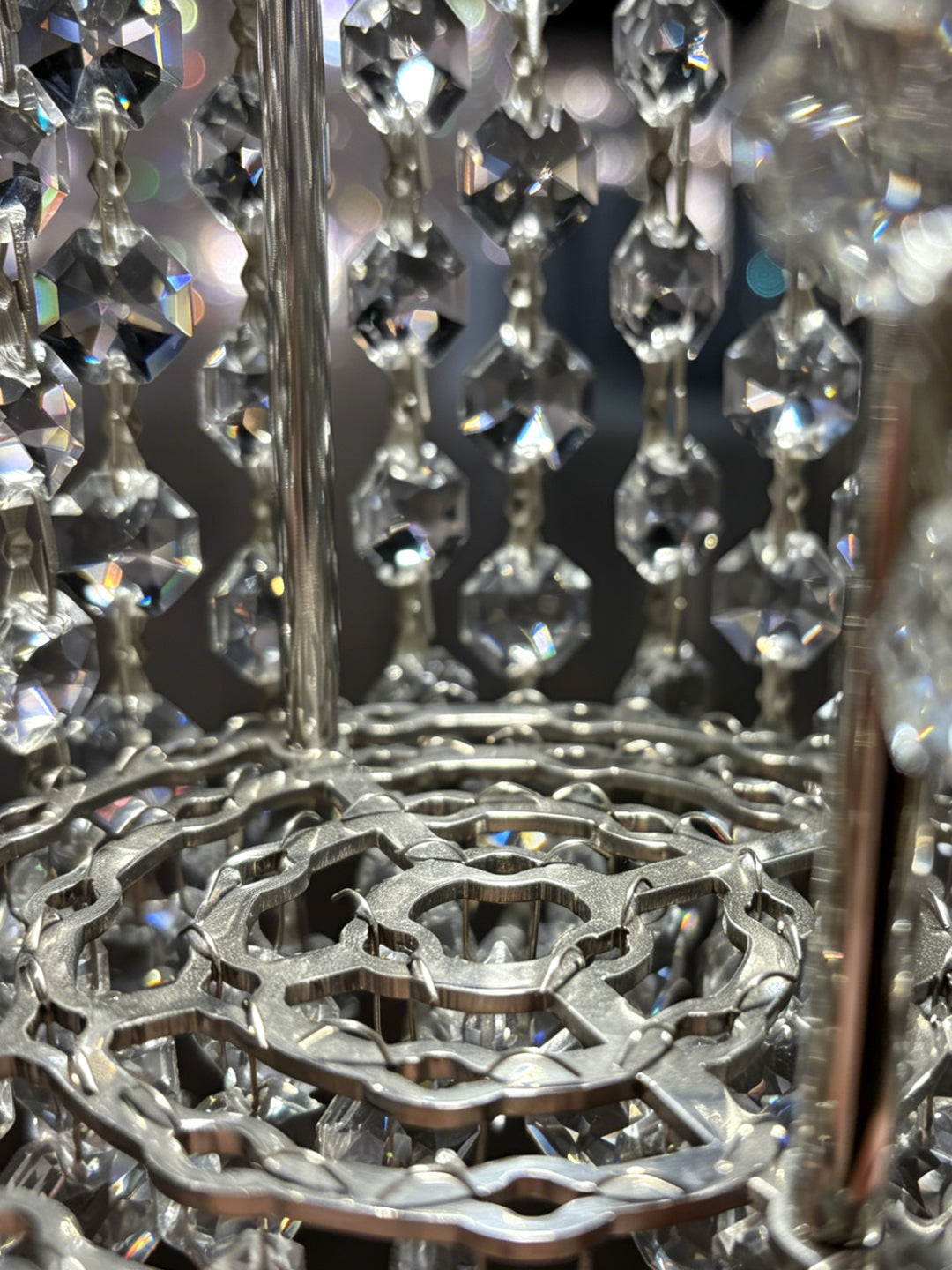Multi-Tier Cylinder Crystal Staircase Chandelier