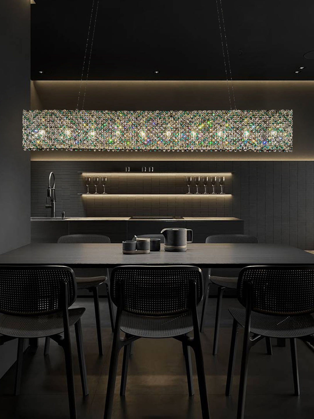 Modern Linear Crystal Chandelier