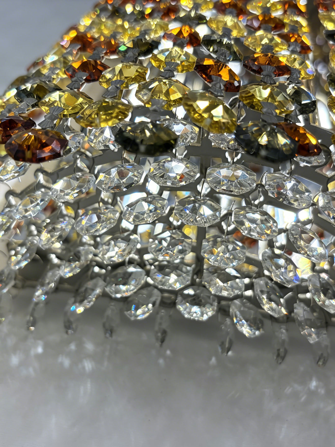 Amber Crystal Cylinder Wall Sconce