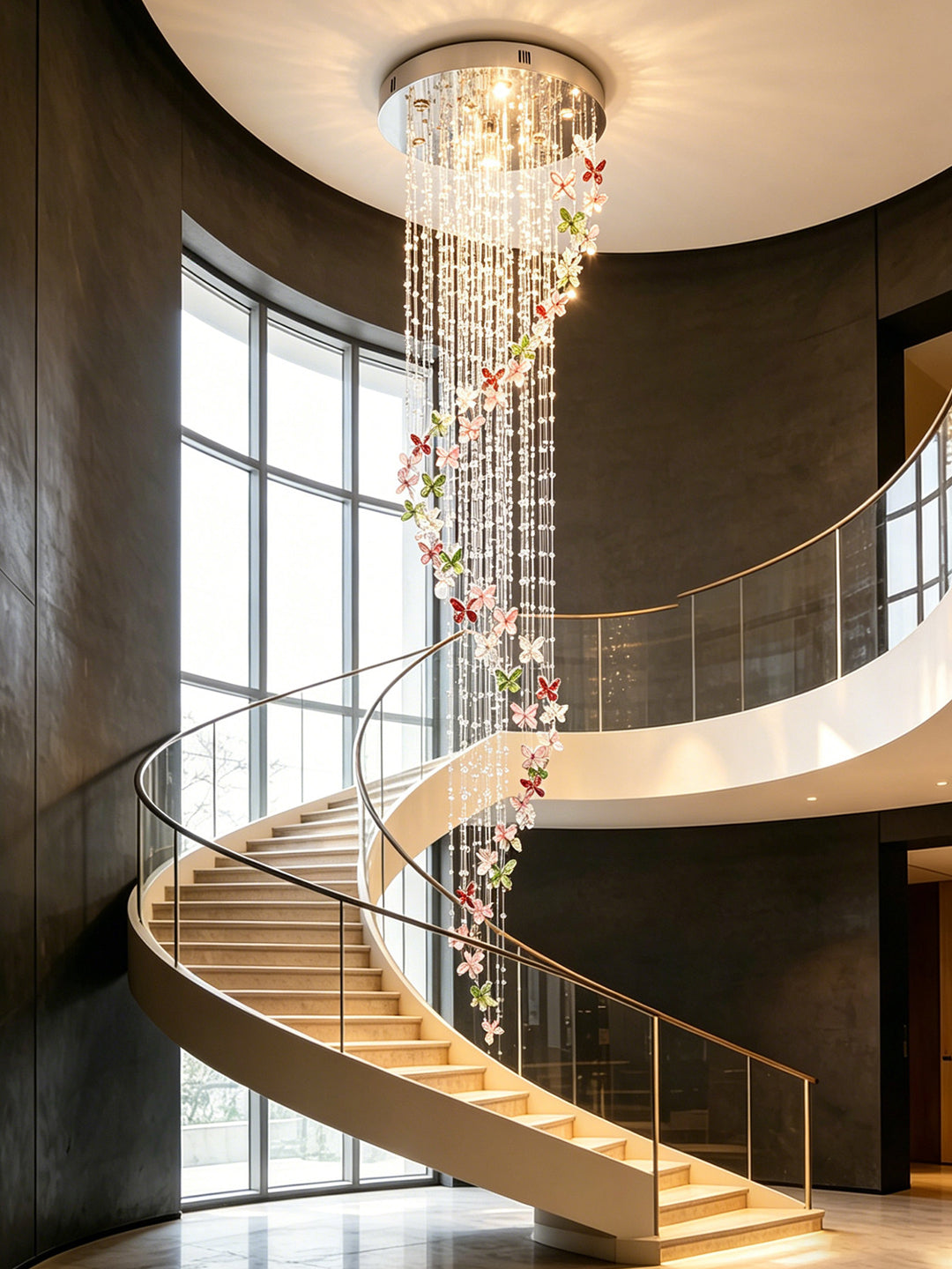 Spiral Crystal Staircase Chandelier