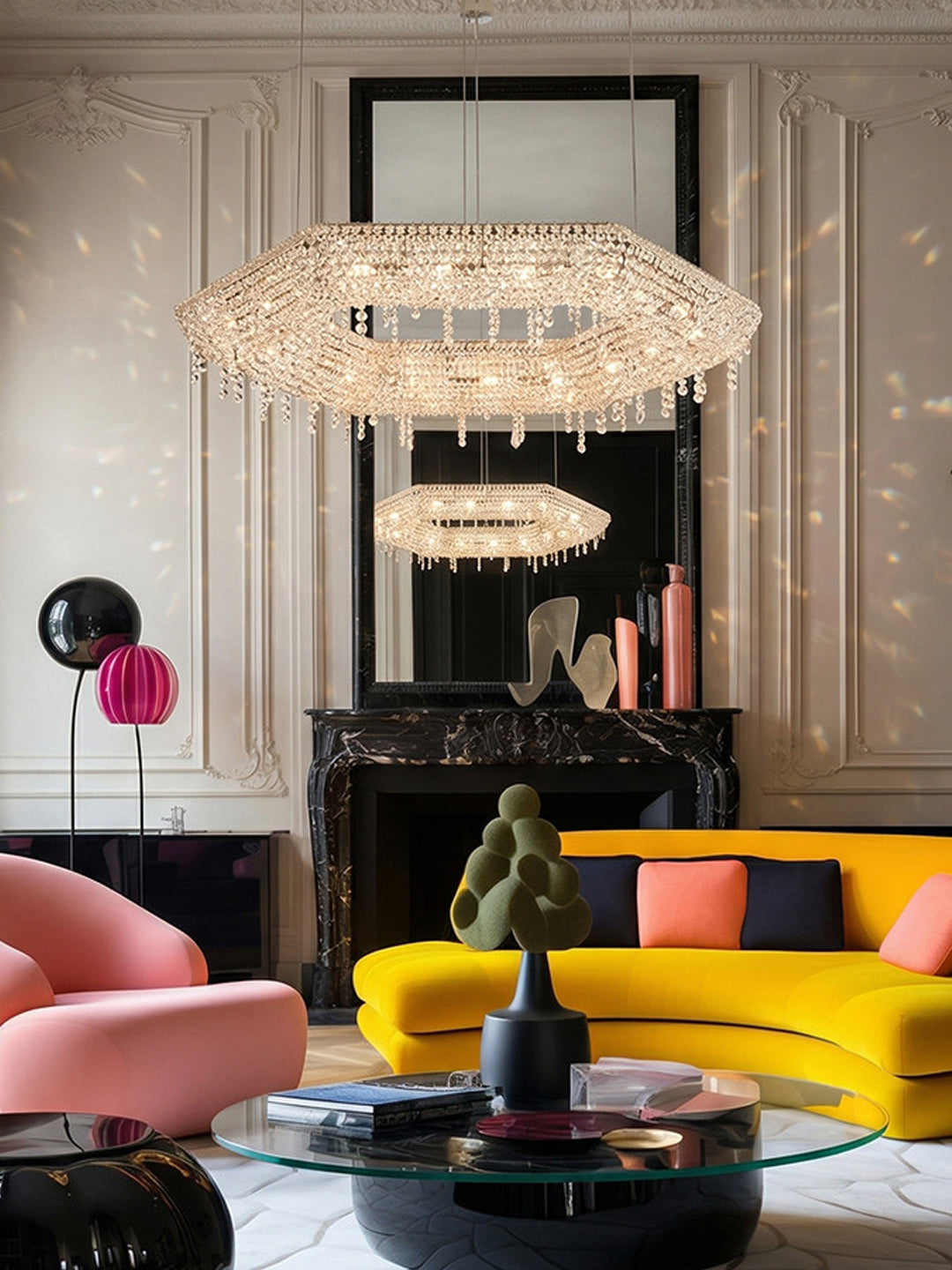 Hexagonal Crystal Chandelier