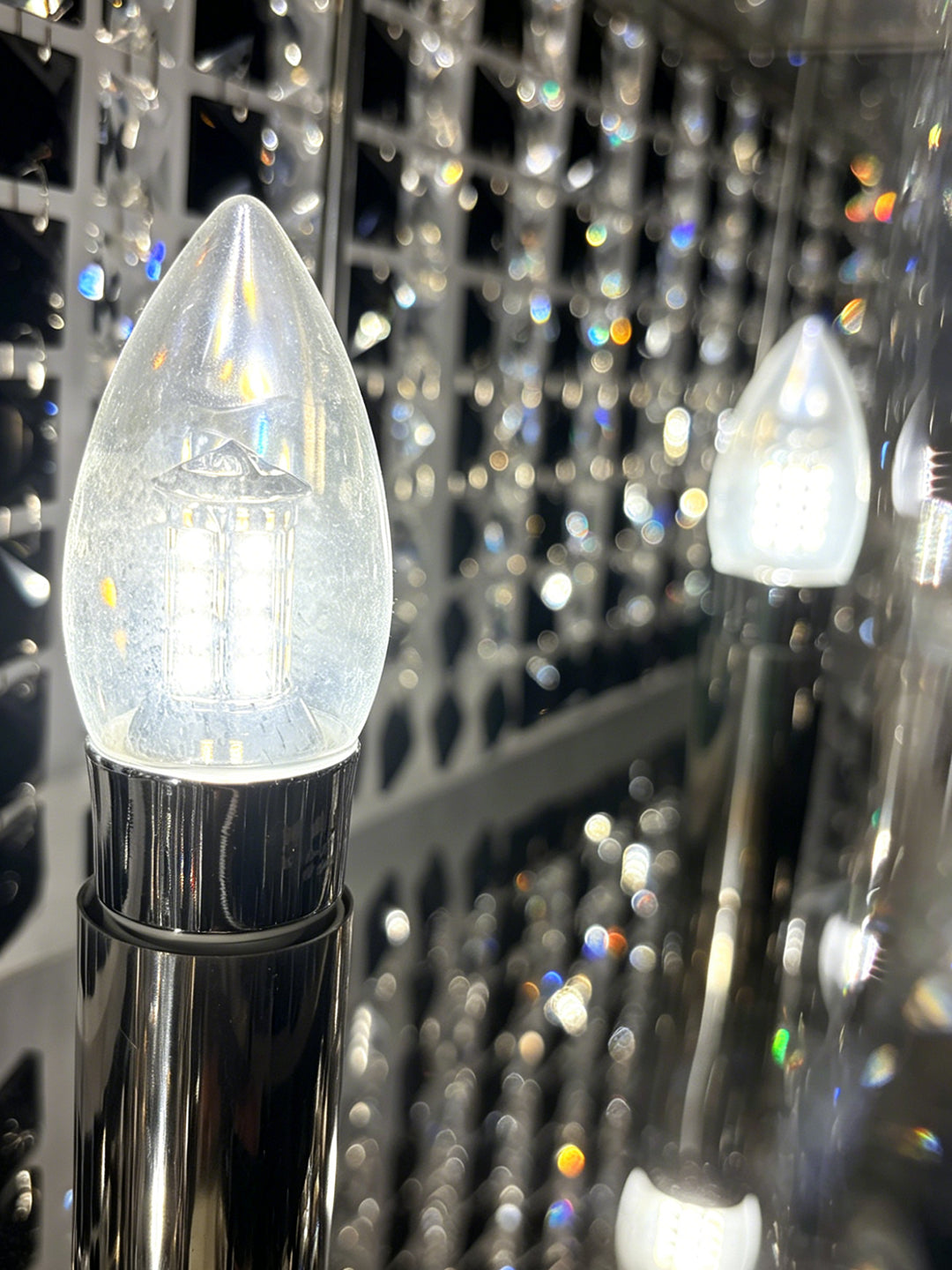 Rectangular Black & Clear Crystal Vanity Light